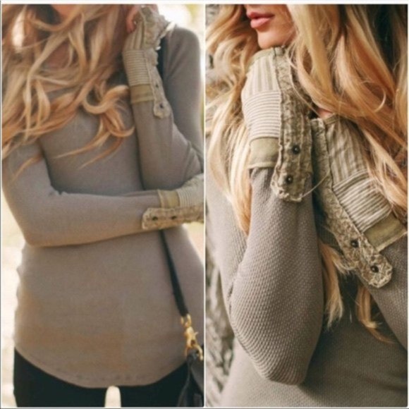 Free People Tops - Rare Free People Mushroom Kyoto Cuff Thermal Top